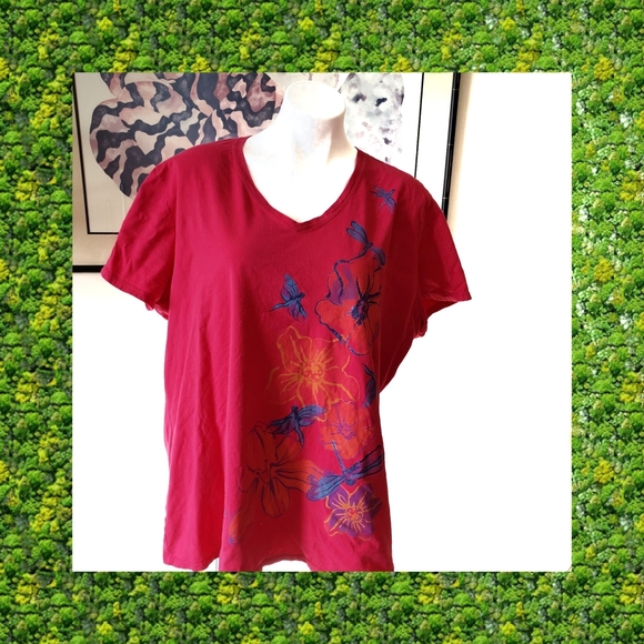 Just My Size Tops - Just my Size Plus Size 4X Cotton Pink Tshirt